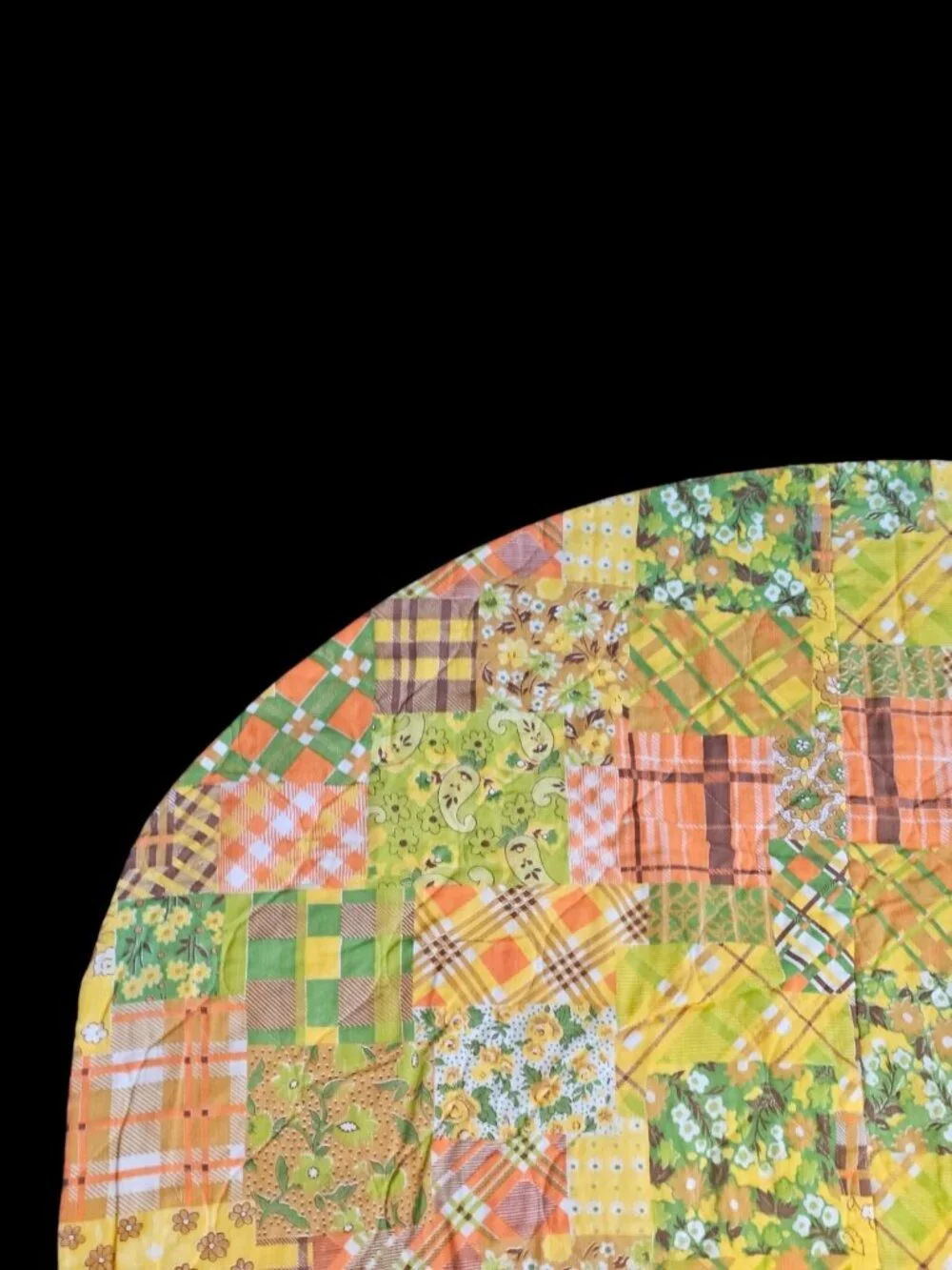 VTG 70s Quilt Coverlet Full Size Patchwork 80 X 98